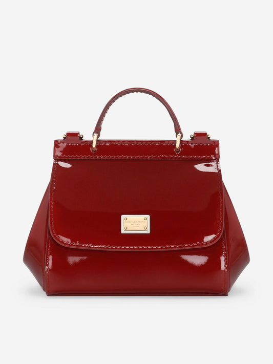 Dolce & Gabbana 女童漆皮迷你西西里包 红色(14 厘米)