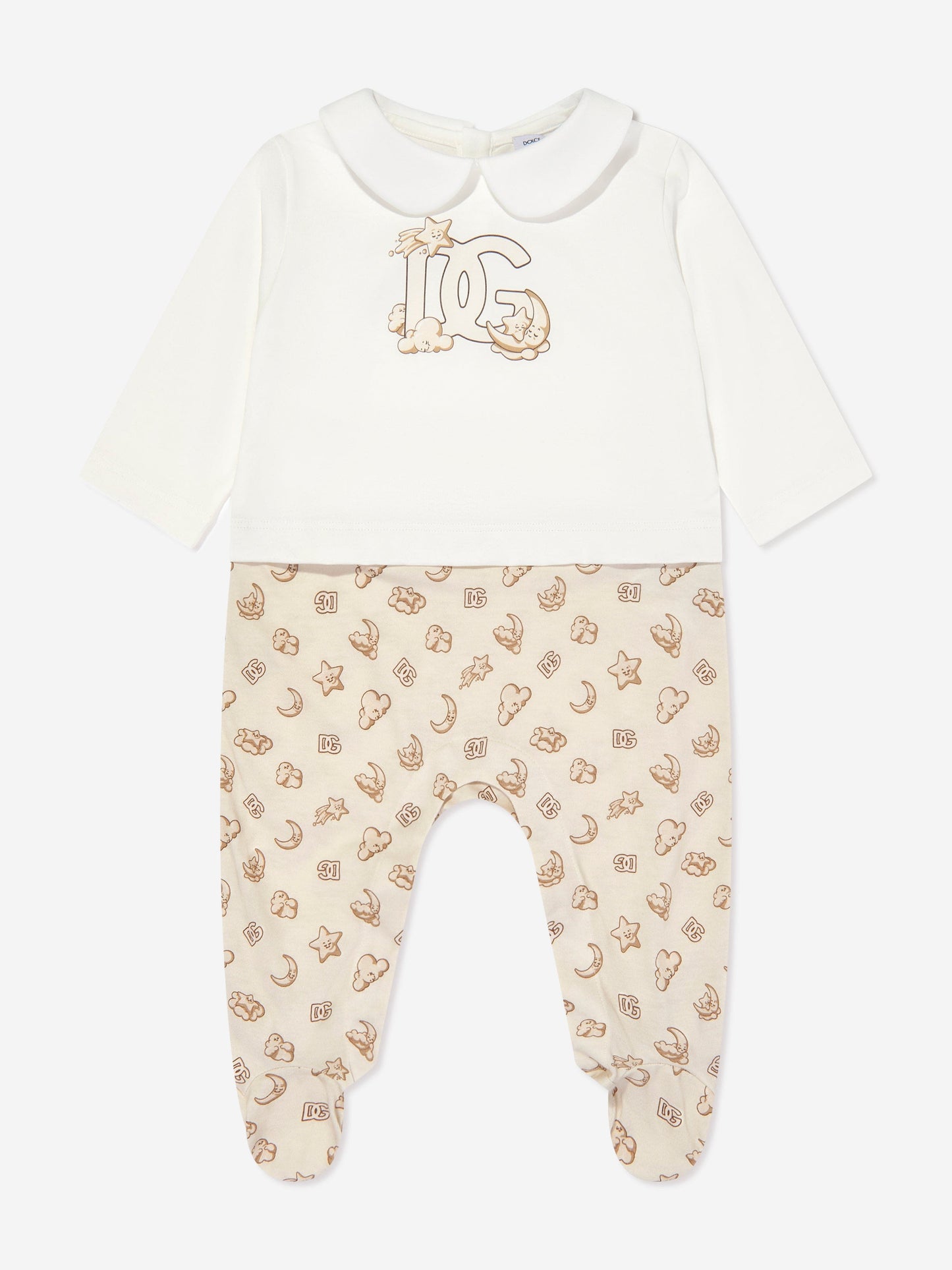Dolce & Gabbana Baby Logo 婴儿连体衣礼品套装(米色)