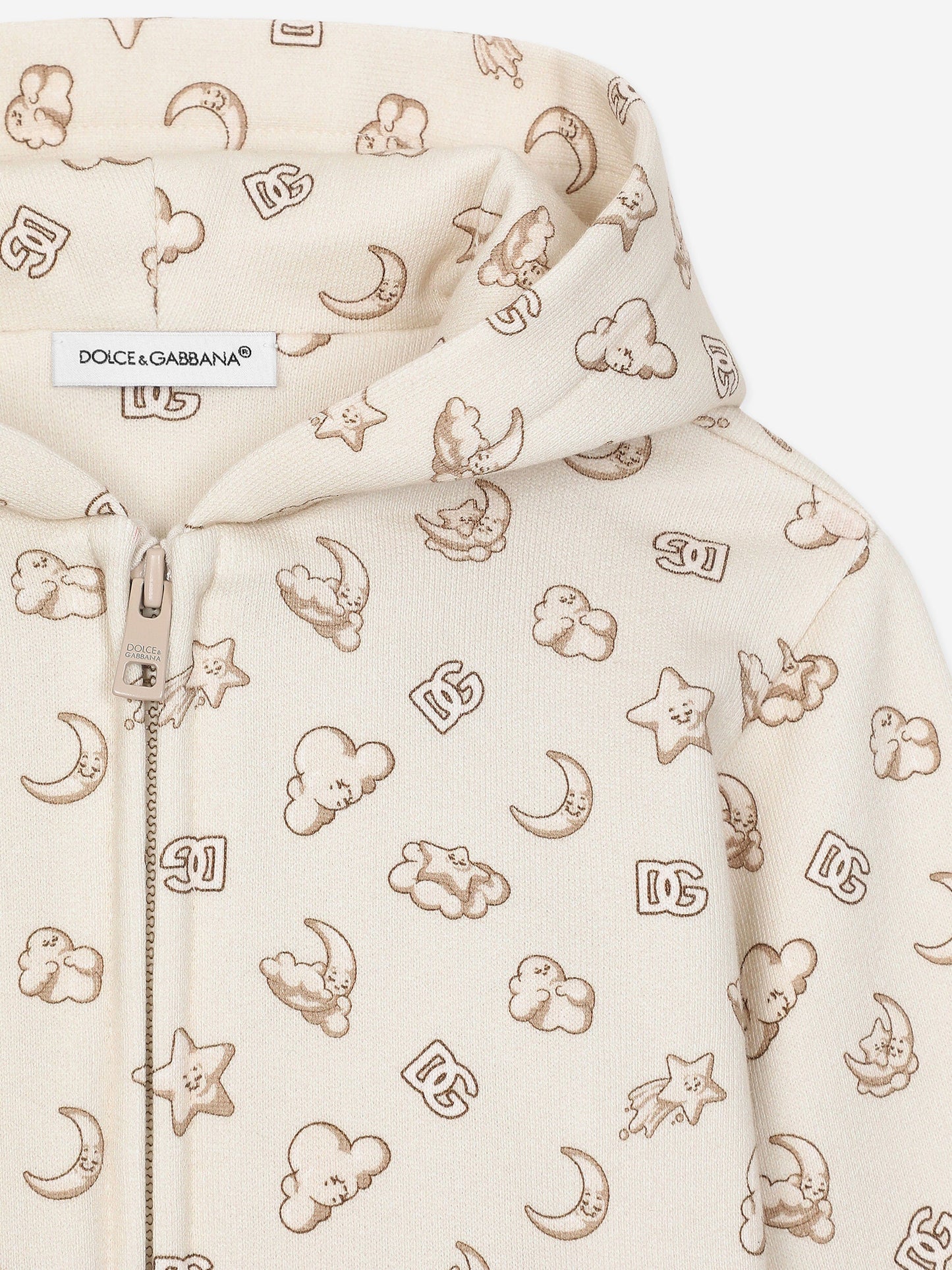 Dolce & Gabbana Baby Moon and Star 拉链上衣 (米色)