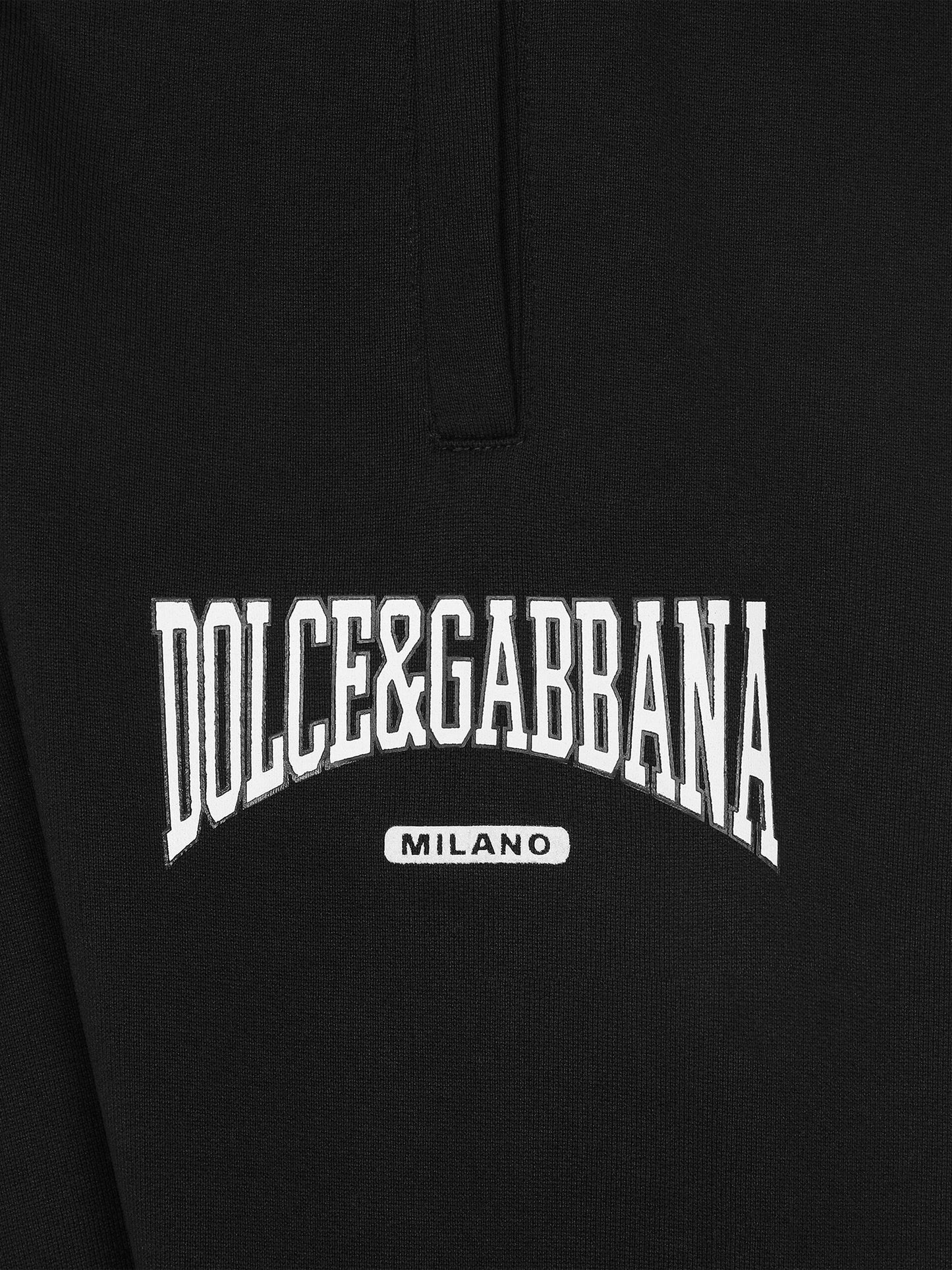 Dolce & Gabbana 男童黑色 Flock Logo 慢跑裤