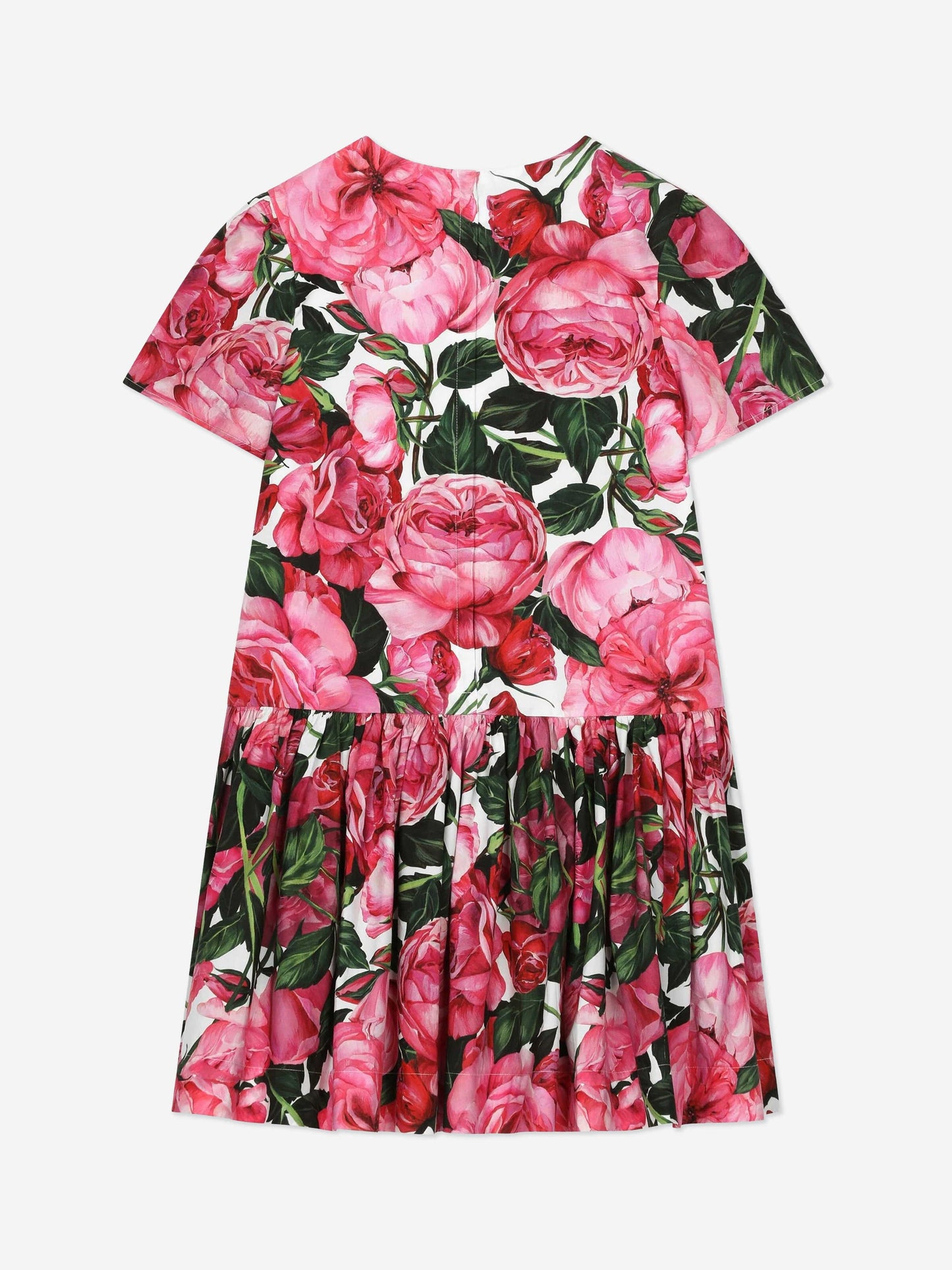 Dolce & Gabbana 女童粉色玫瑰衬衫裙
