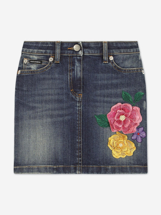 Dolce & Gabbana 女童蓝色牛仔半身裙