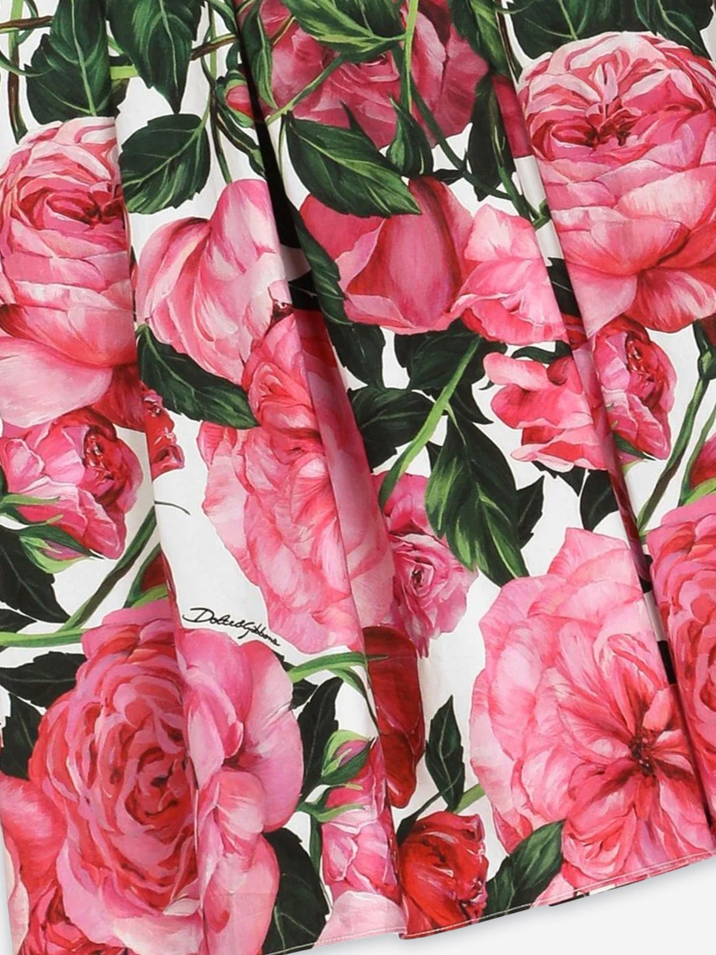 Dolce & Gabbana 女童玫瑰印花长裙(粉色)