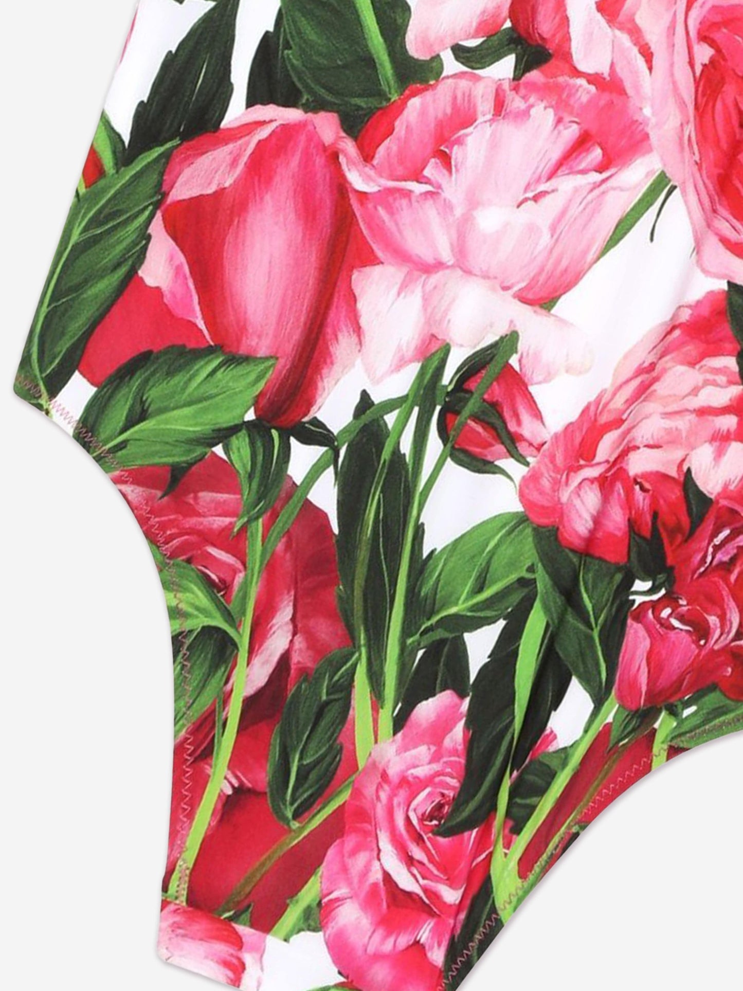 Dolce & Gabbana 女童粉色玫瑰印花泳衣