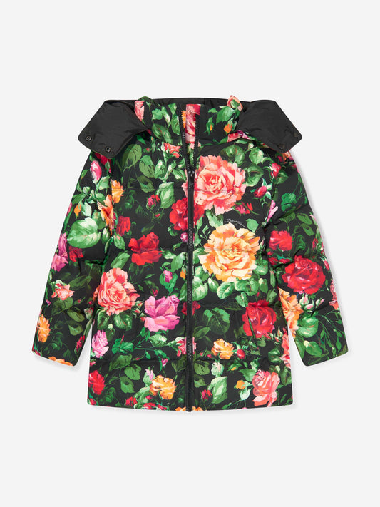 Dolce & Gabbana 女童羽绒加垫玫瑰夹克(多色)