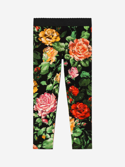 Dolce & Gabbana 女童玫瑰印花紧身裤(多色)