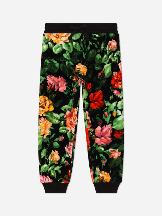 Dolce & Gabbana 女童玫瑰印花慢跑裤(多色)