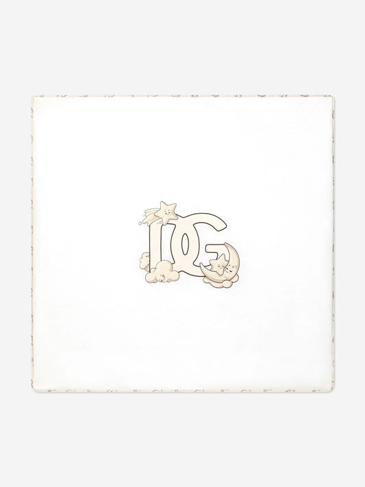 Dolce & Gabbana Baby DG 徽标毛毯(米色)