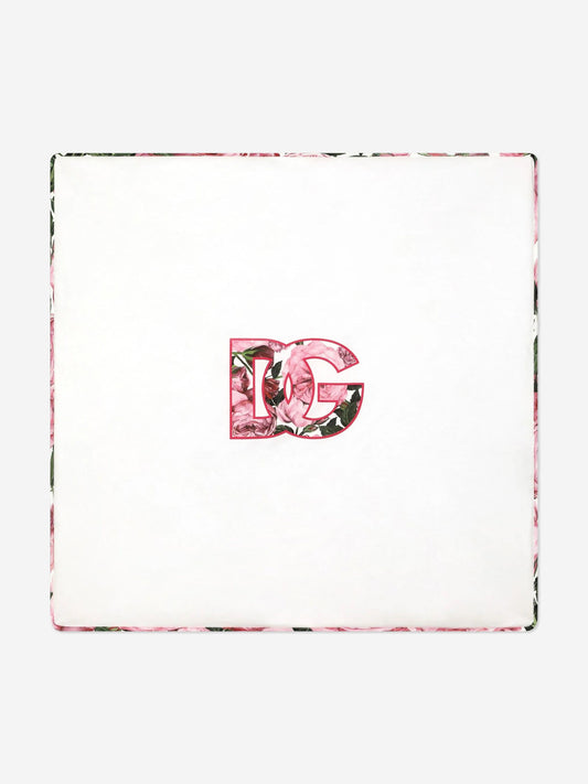 Dolce & Gabbana 女婴 DG 玫瑰徽标毛毯(白色)