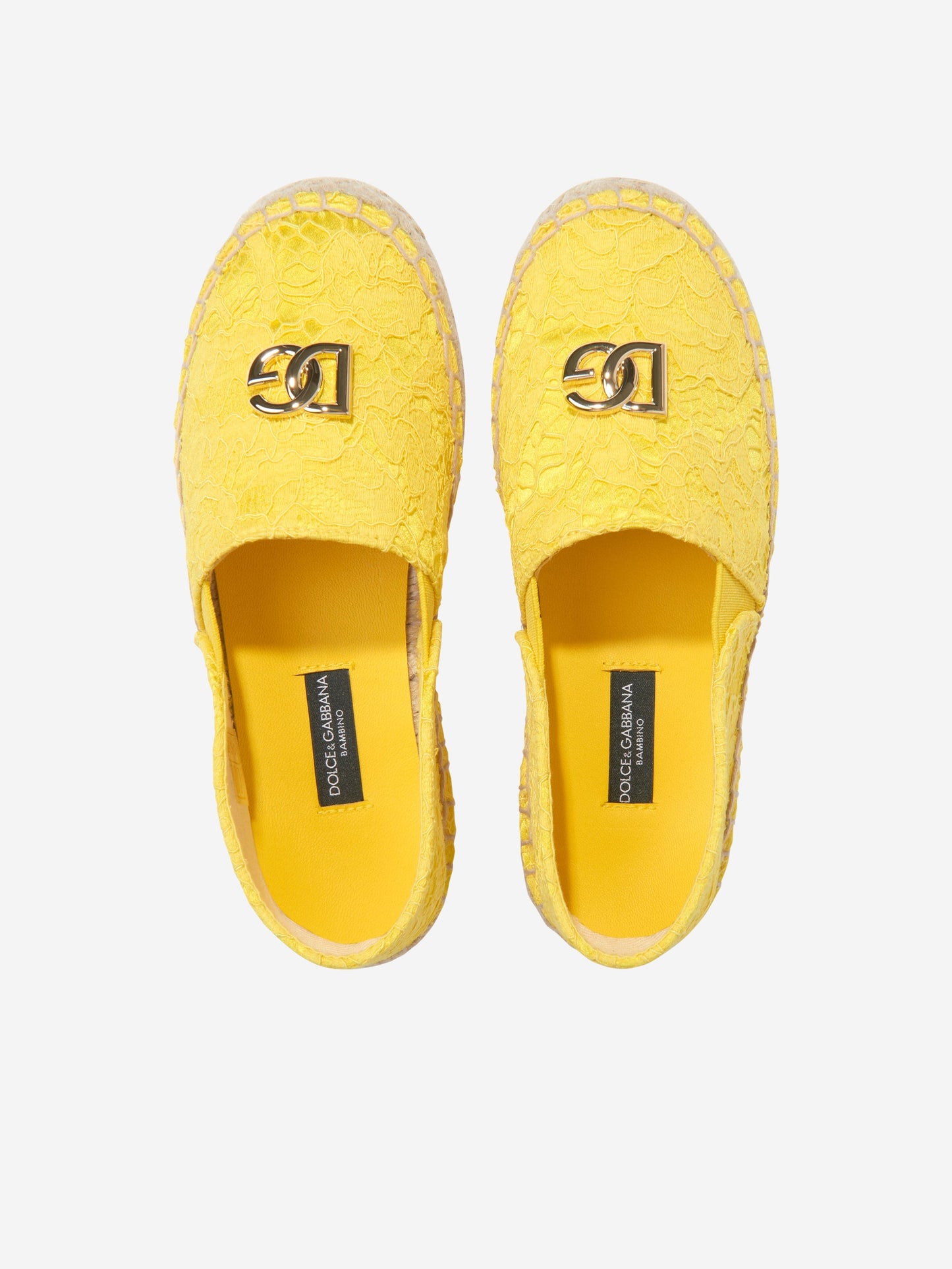 Dolce & Gabbana 女童黄色徽标帆布鞋