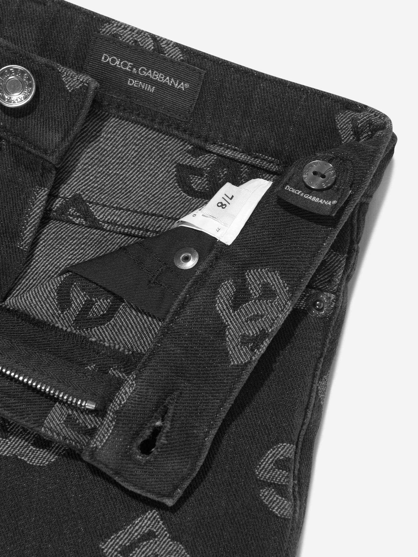 Dolce & Gabbana 男童黑色字母徽标牛仔裤