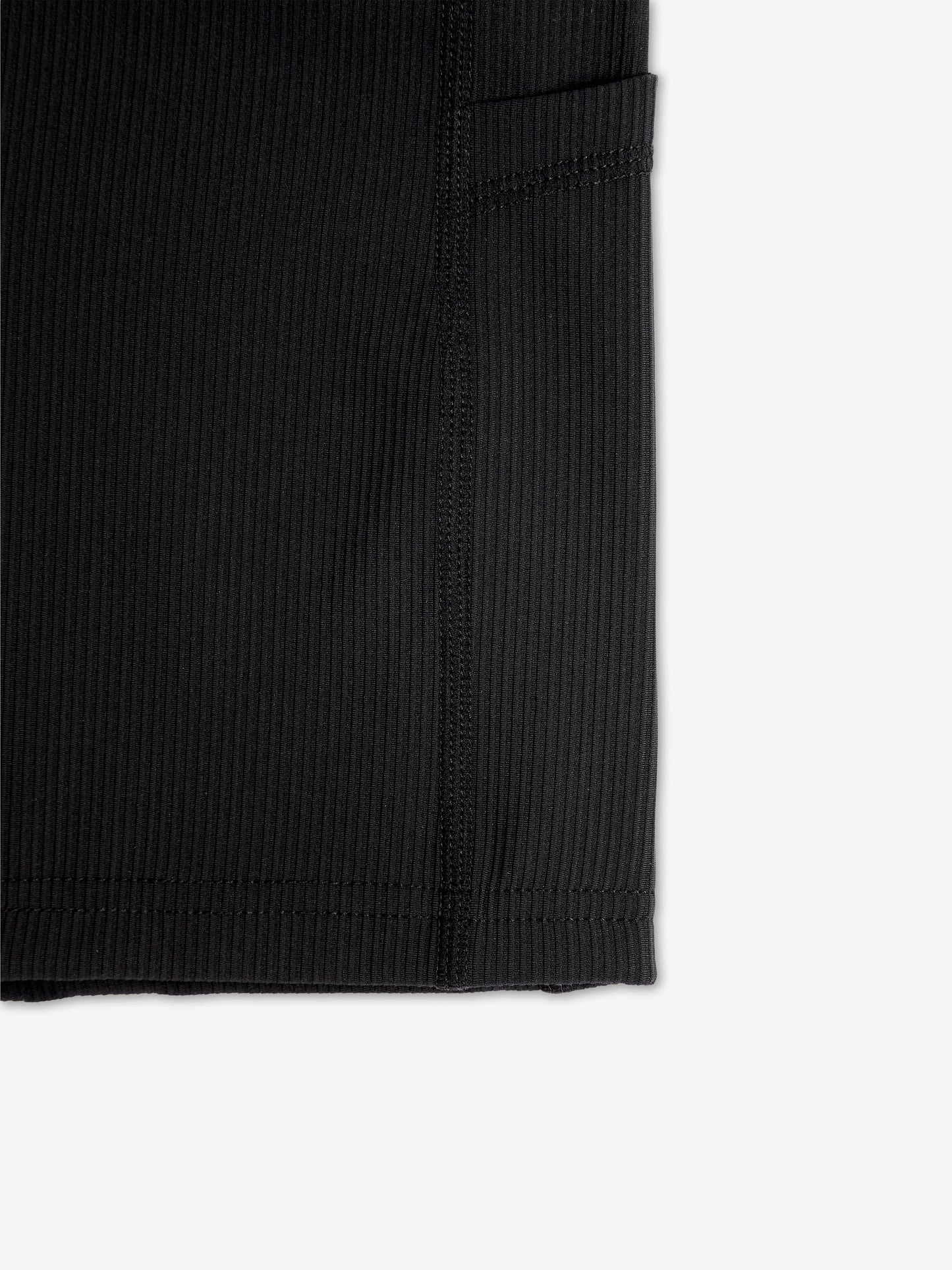 Danskin Girls Ribbed High Waist V Shape Waistband Shorts in Black