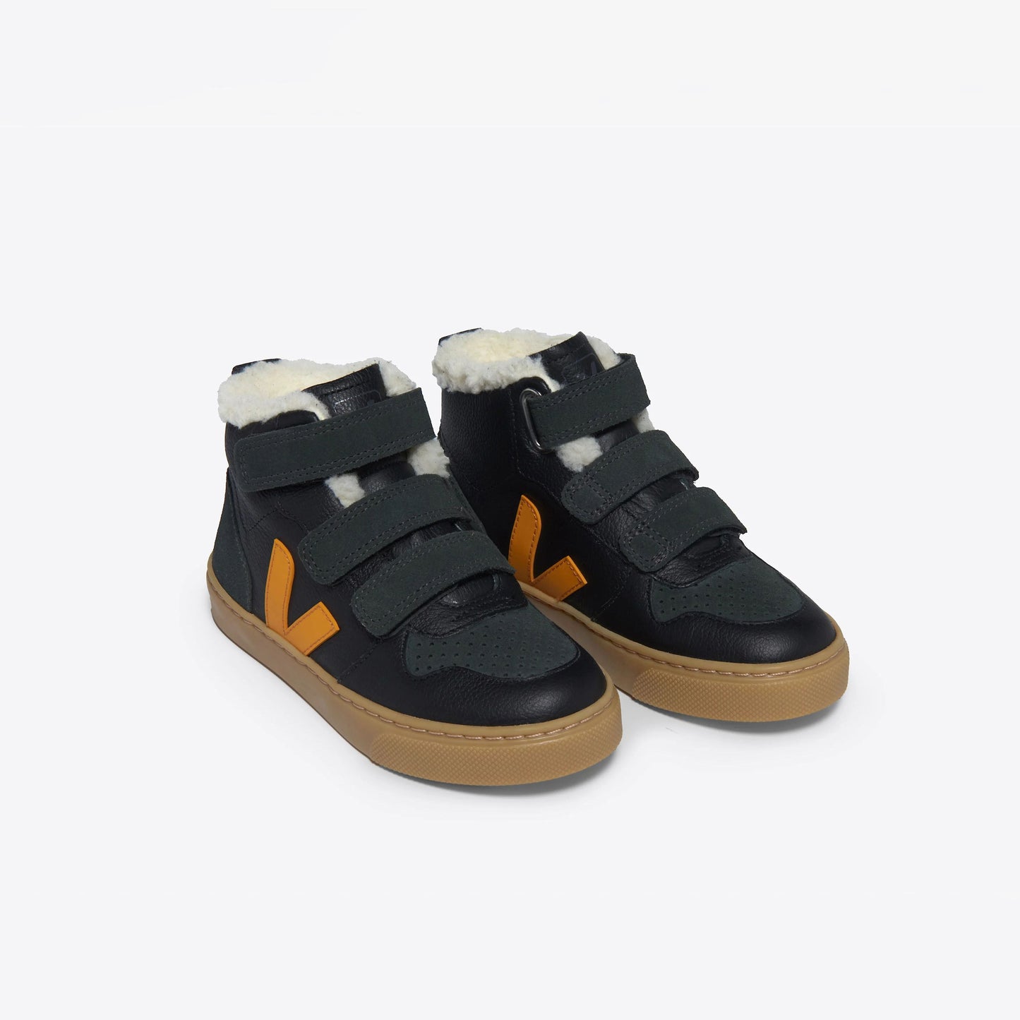 儿童黑色"Small V-10 Mid"高帮鞋