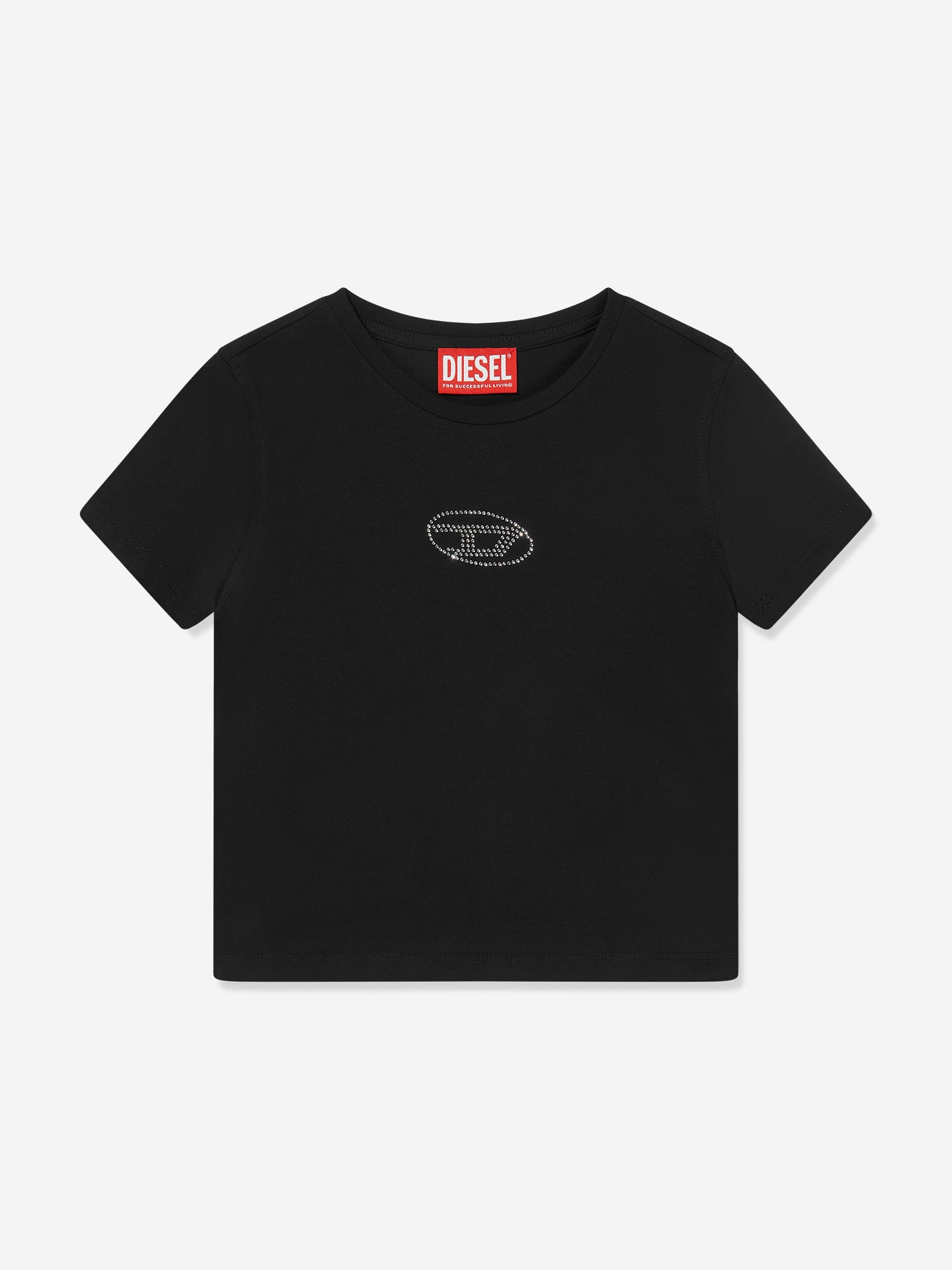 Diesel Girls 椭圆形 D 标志 T 恤(黑色)