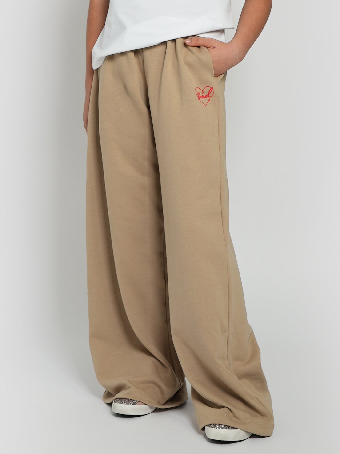 Diesel Girls Pinny Logo 慢跑裤(米色)