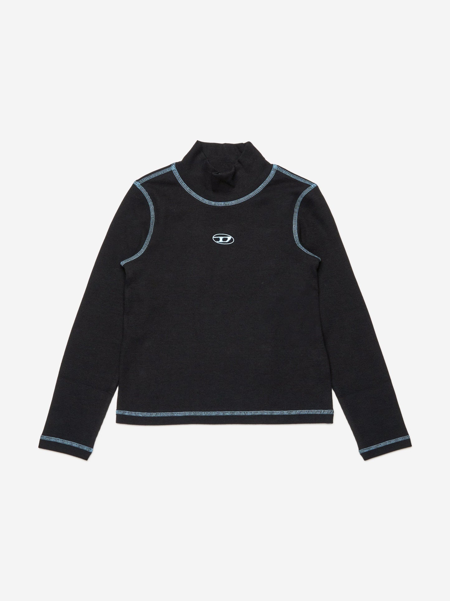 Diesel Girls 黑色高领徽标 T 恤