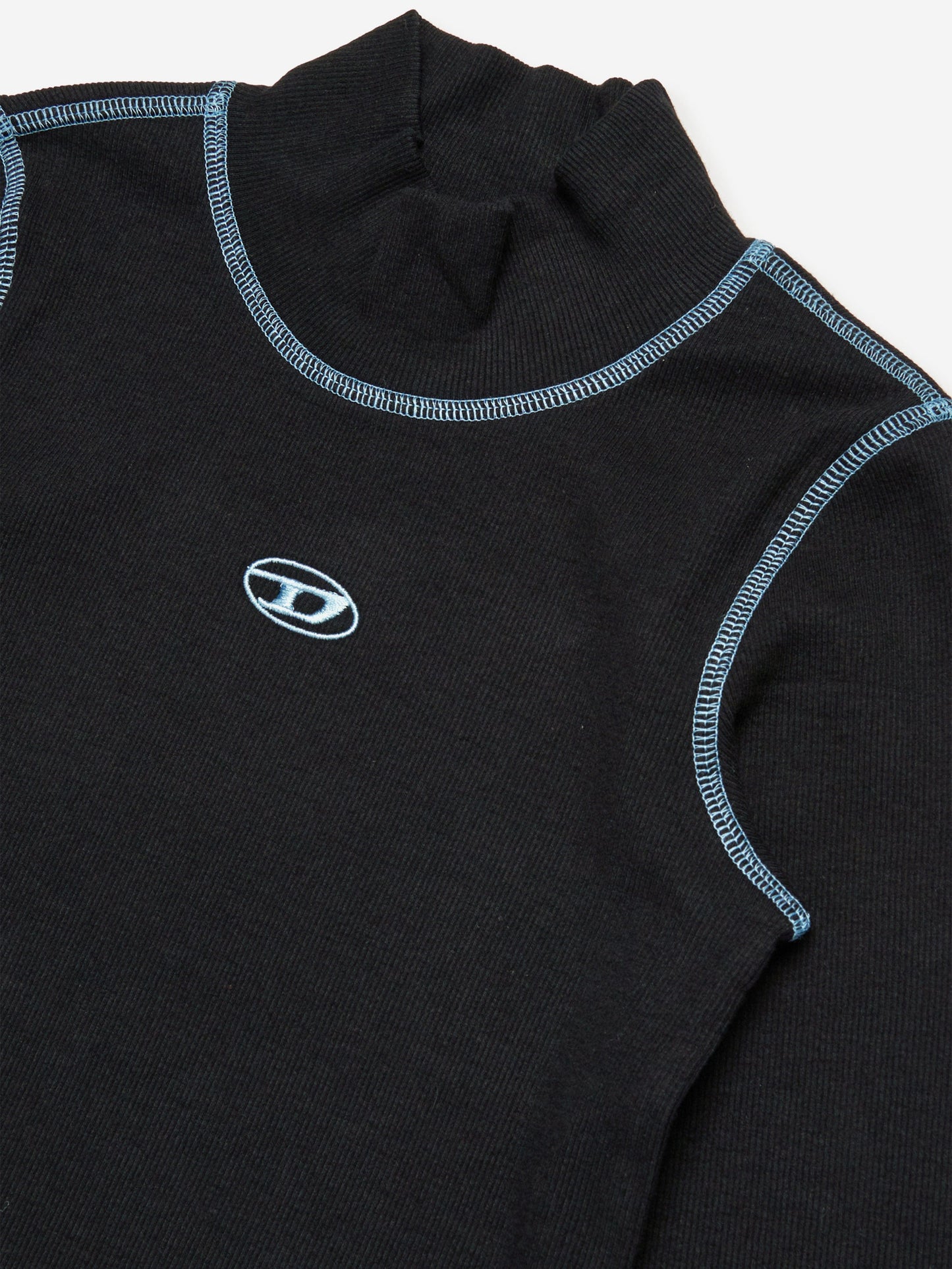 Diesel Girls 黑色高领徽标 T 恤