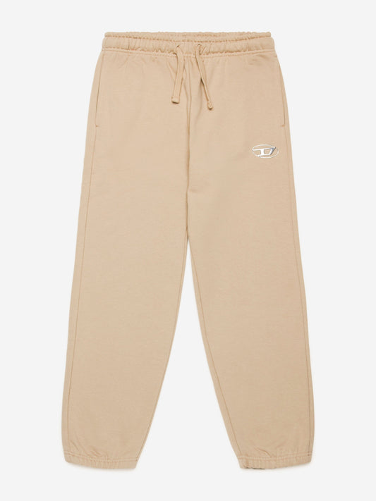 Diesel Kids 徽标慢跑裤(米色)