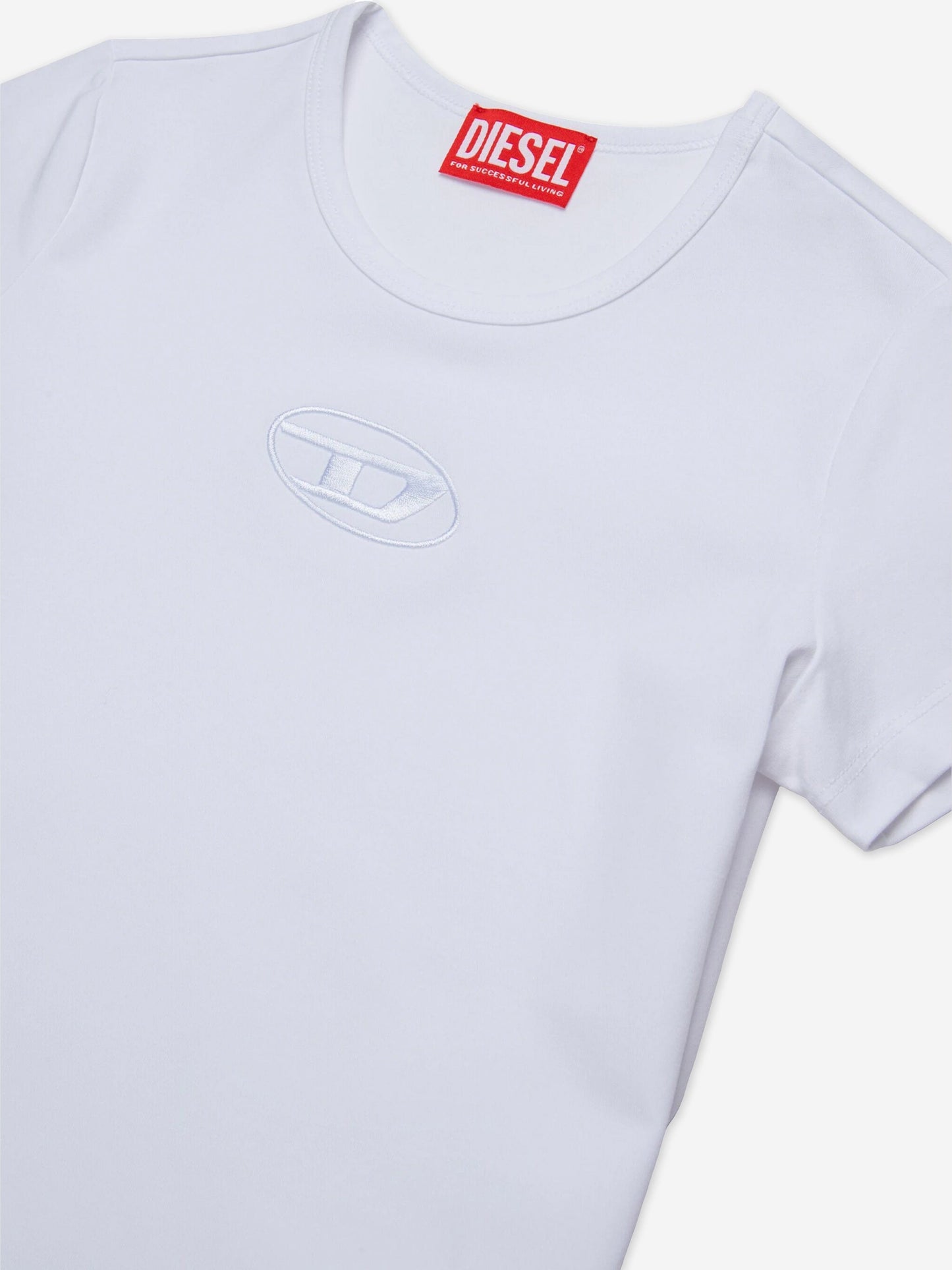 Diesel Girls 白色徽标 T 恤