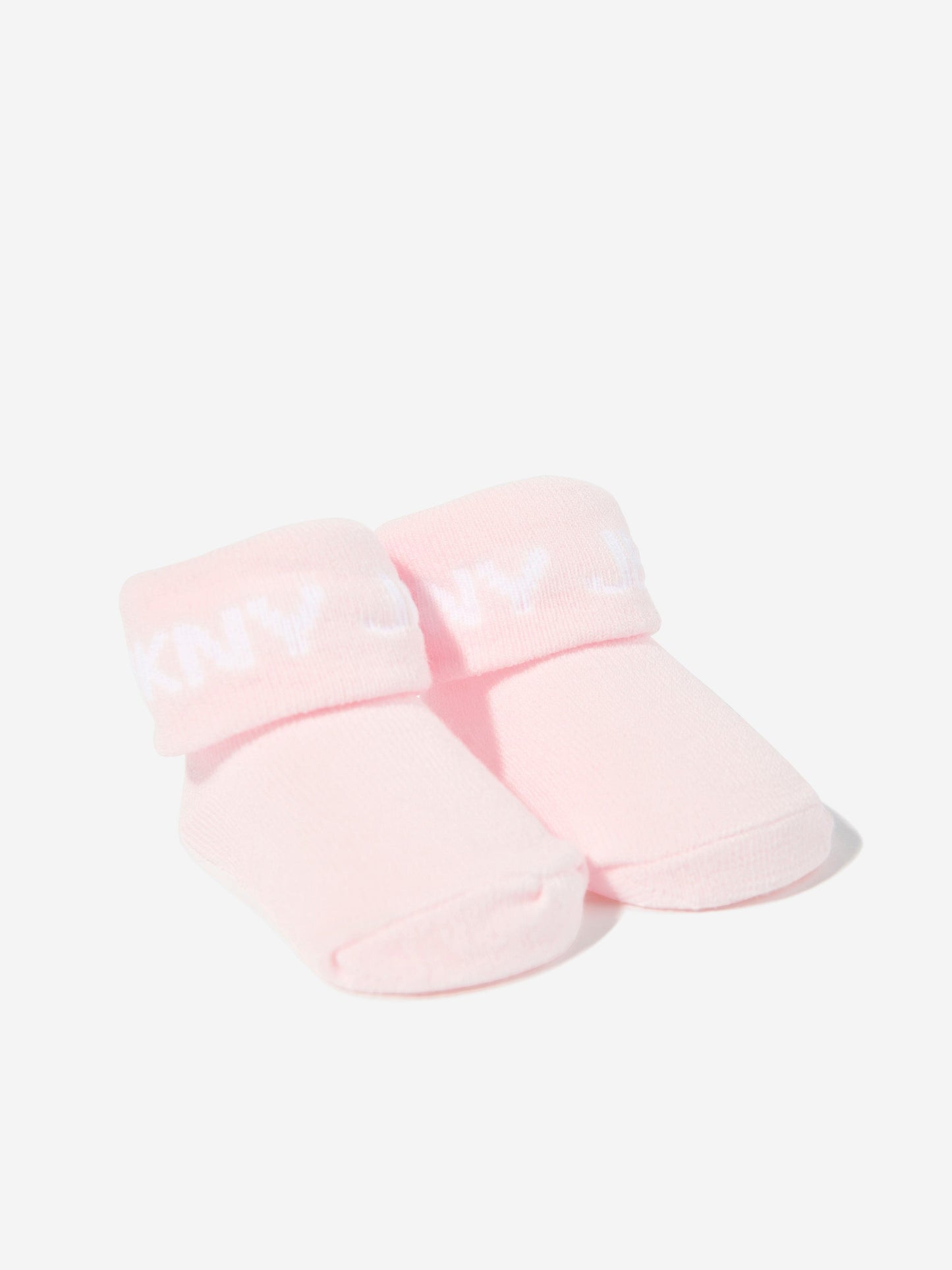 DKNY Baby Girls Pom Pom Knitted Hat and Socks Set in Pink