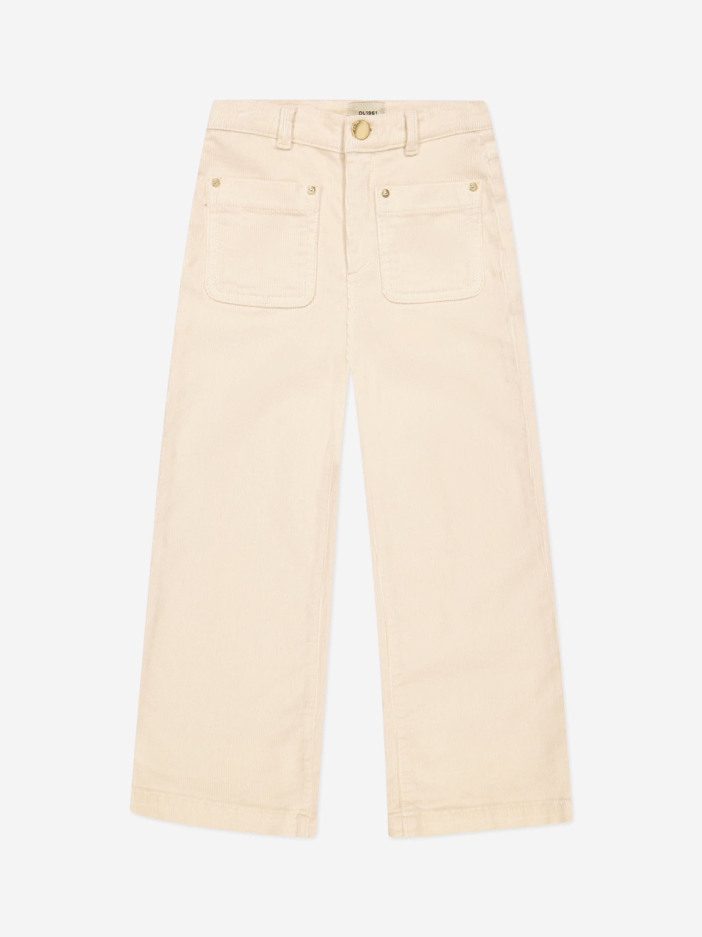 DL1961 女童 Lily 宽腿灯芯绒长裤(白色)