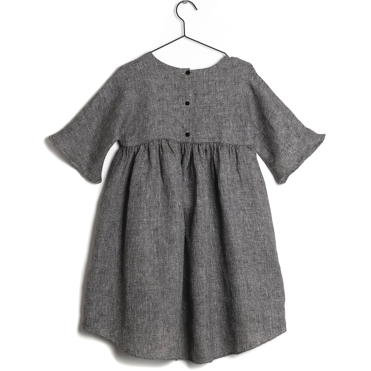 Girls Black Linen Dress