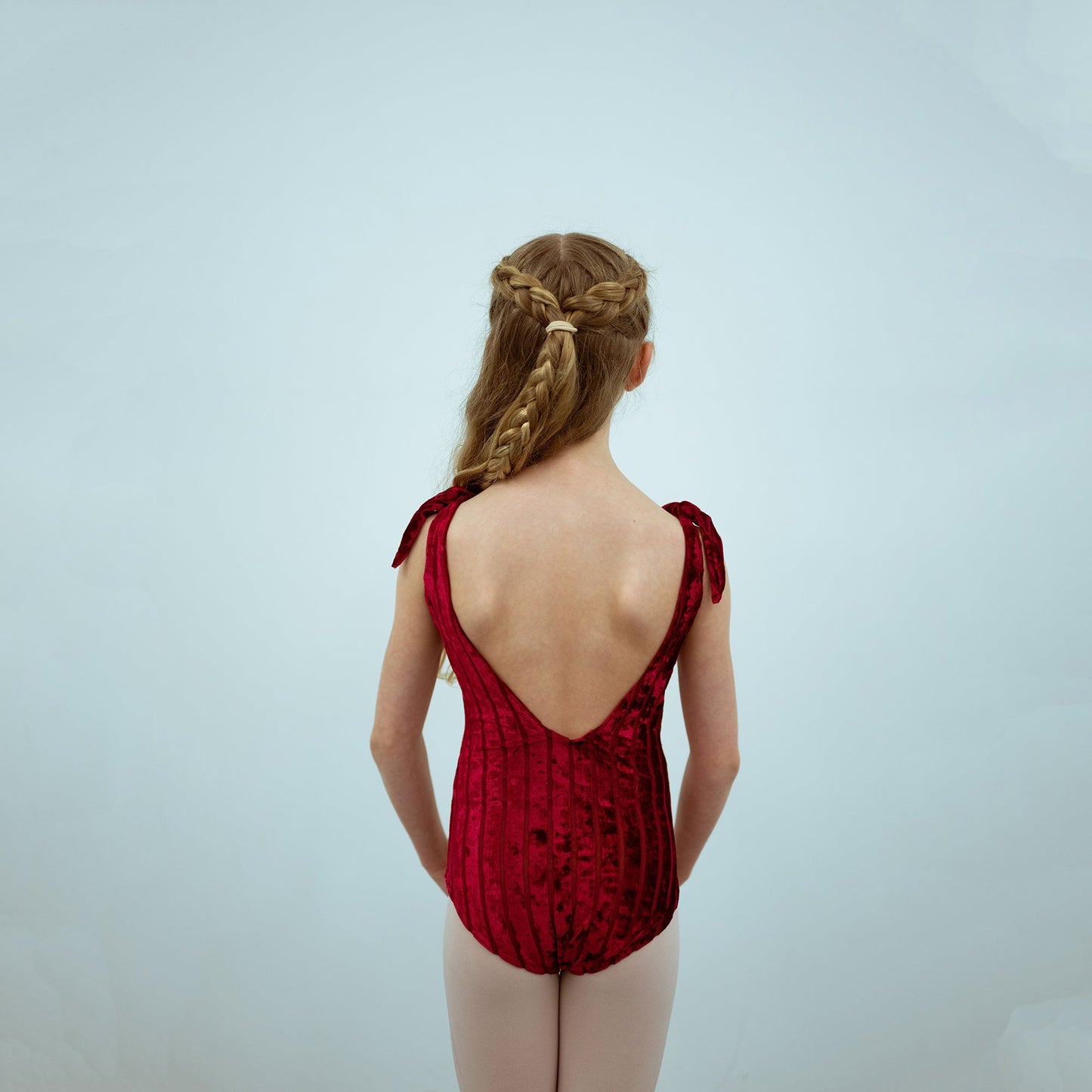 女童红色丝绒芭蕾舞连体衣(1727/Red)