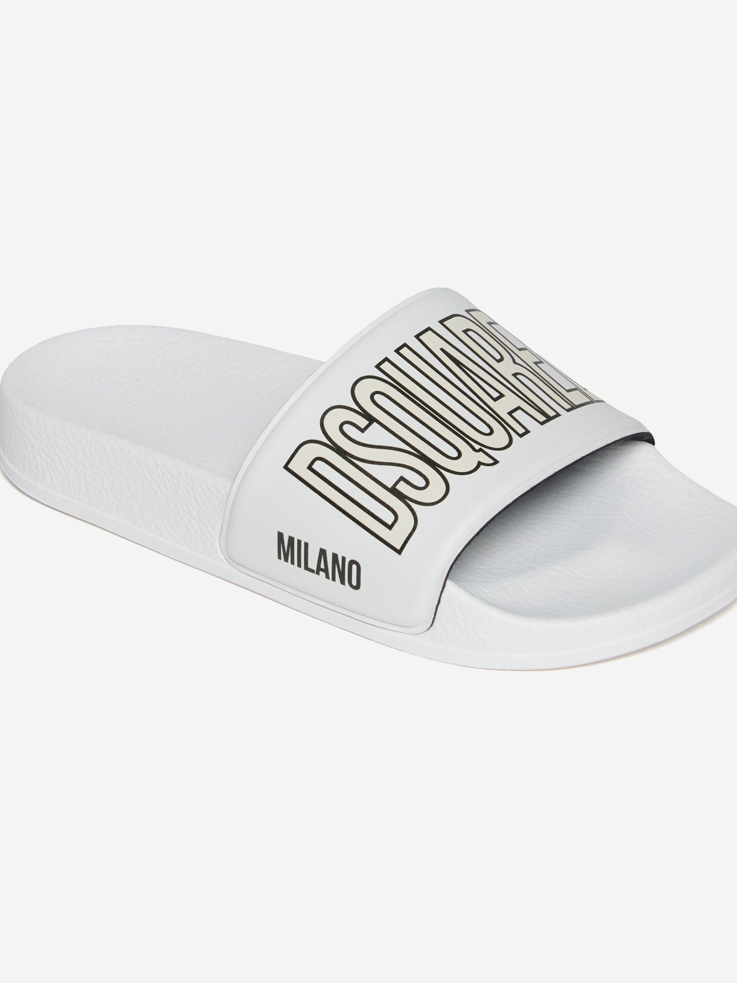 Kids Milano Logo Silders in White