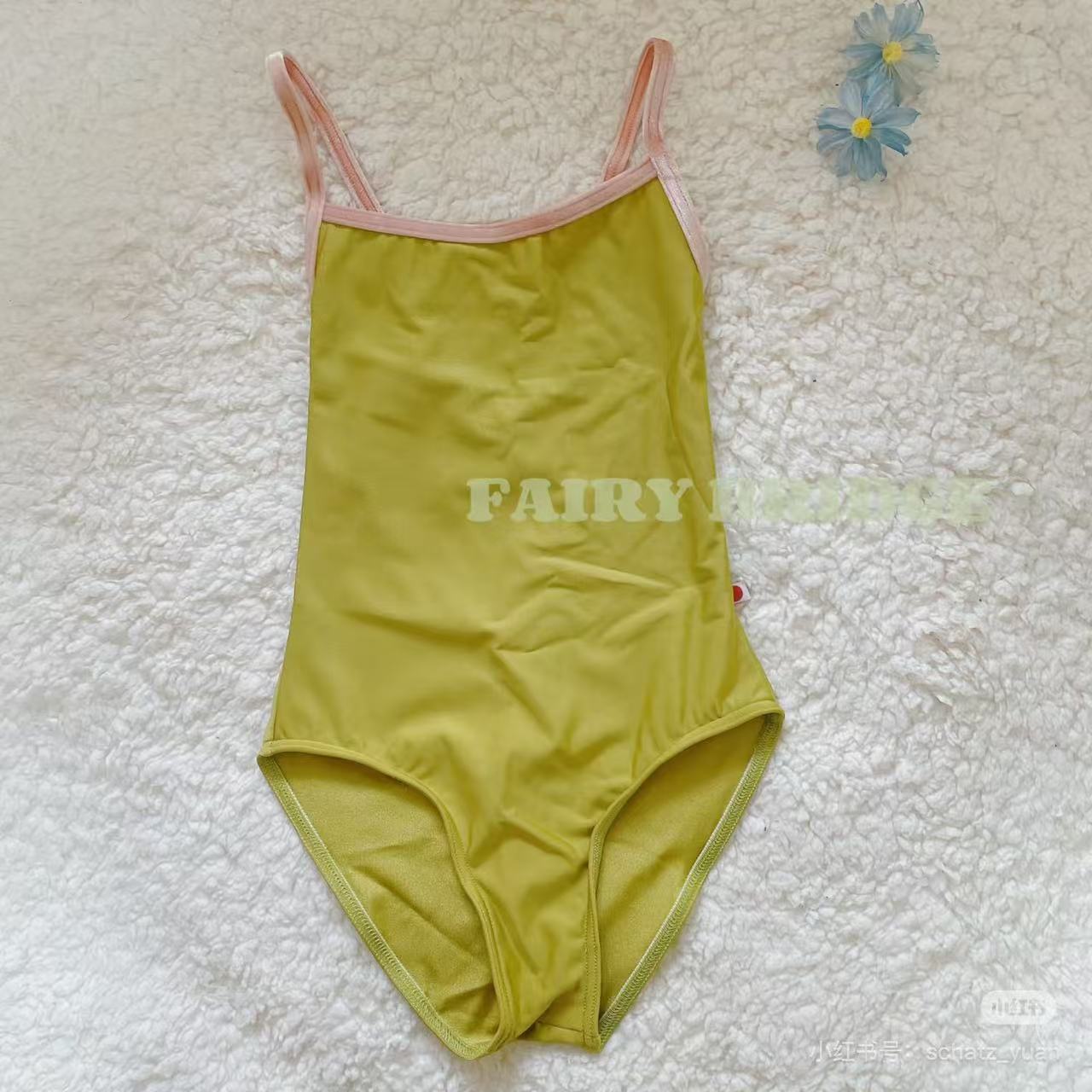 女童黄绿色"Daniela/N-Cricket/V-Blush"芭蕾舞连体衣