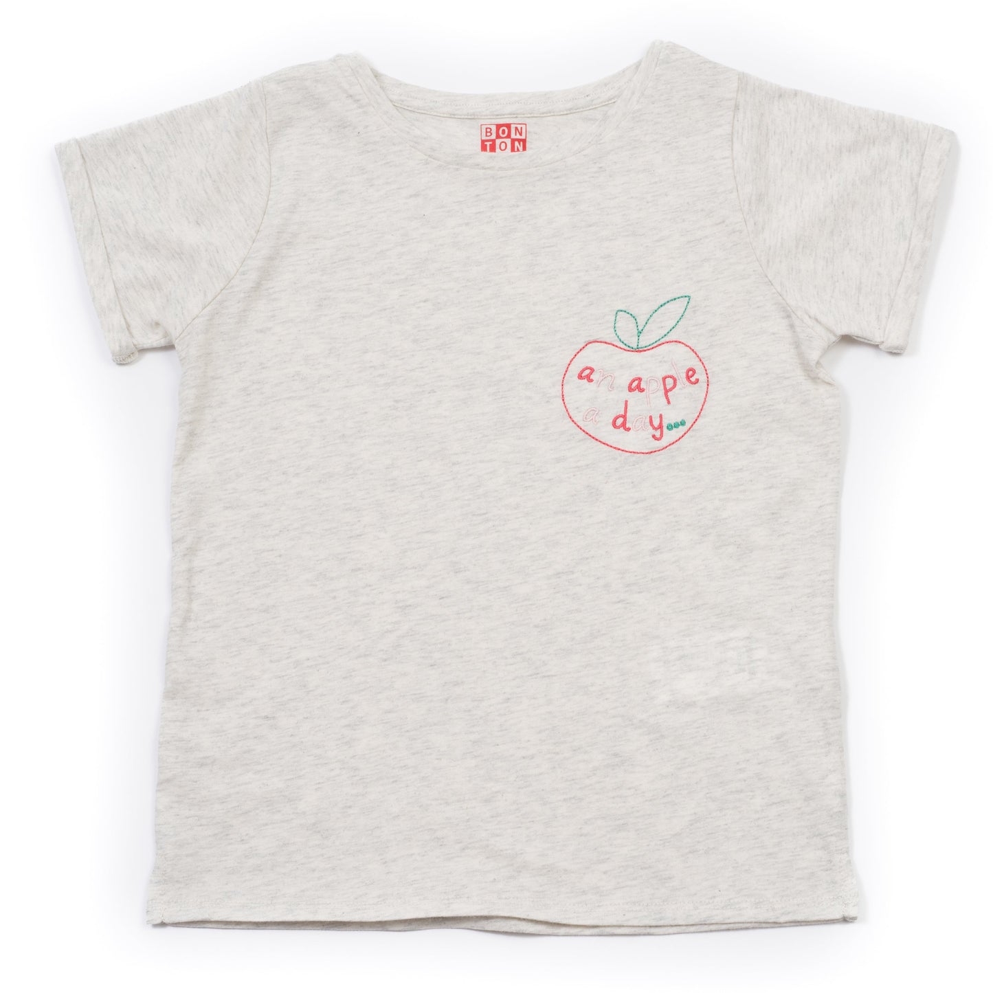 Girls China Grey Strawberry Printing Cotton T-shirt