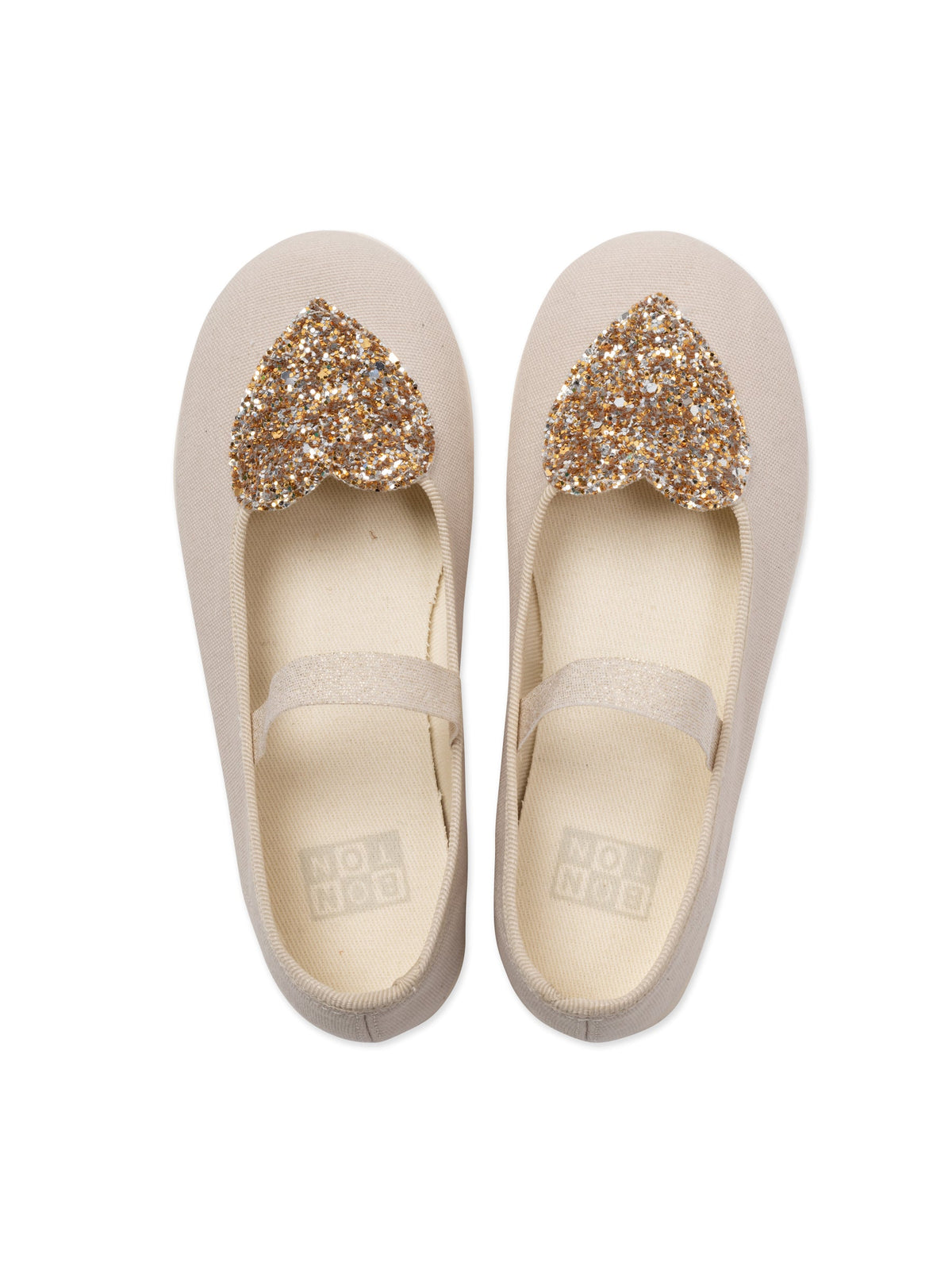 Girls Beige Glitter Shoes