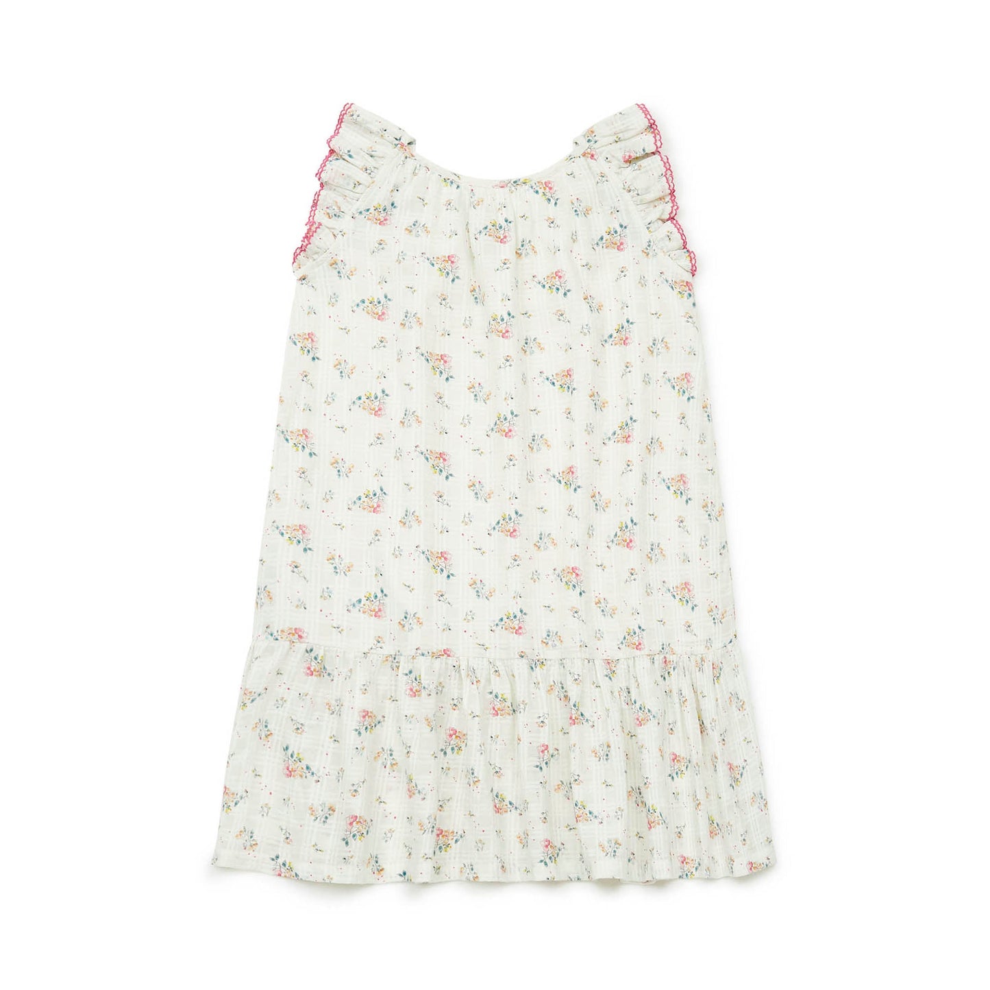 女童白色碎花棉连衣裙