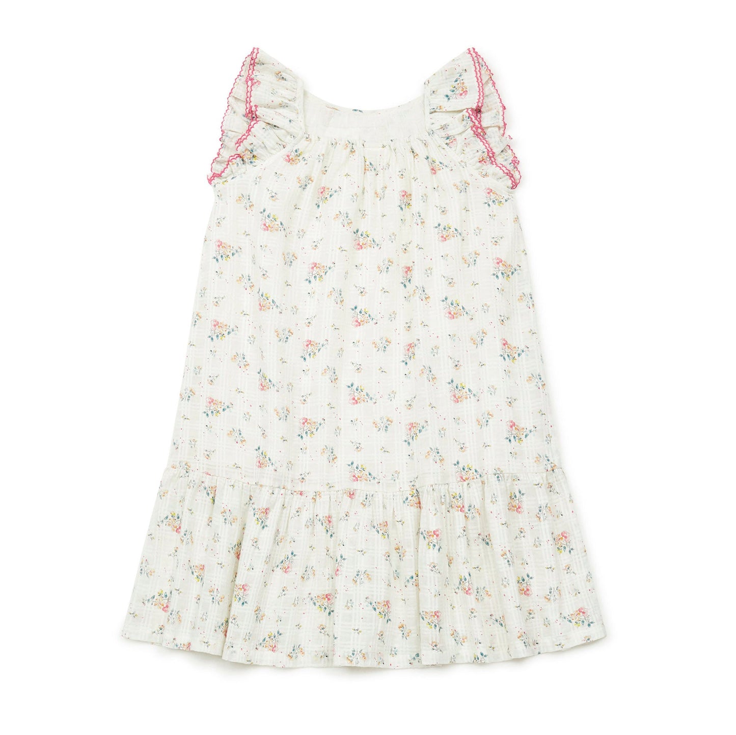 女童白色碎花棉连衣裙