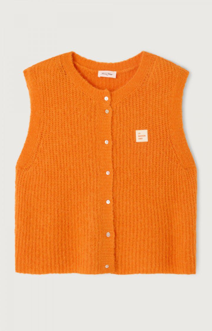 GILET COURT SM COL ROND BOUTONNE