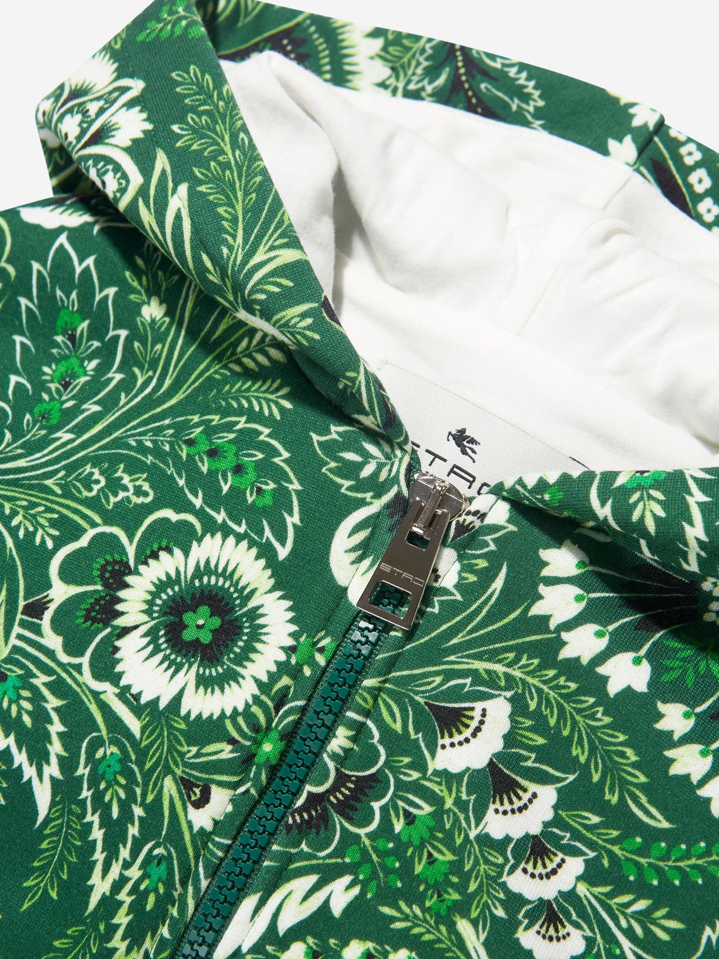 Etro Boys 绿色花卉佩斯利拉链上衣