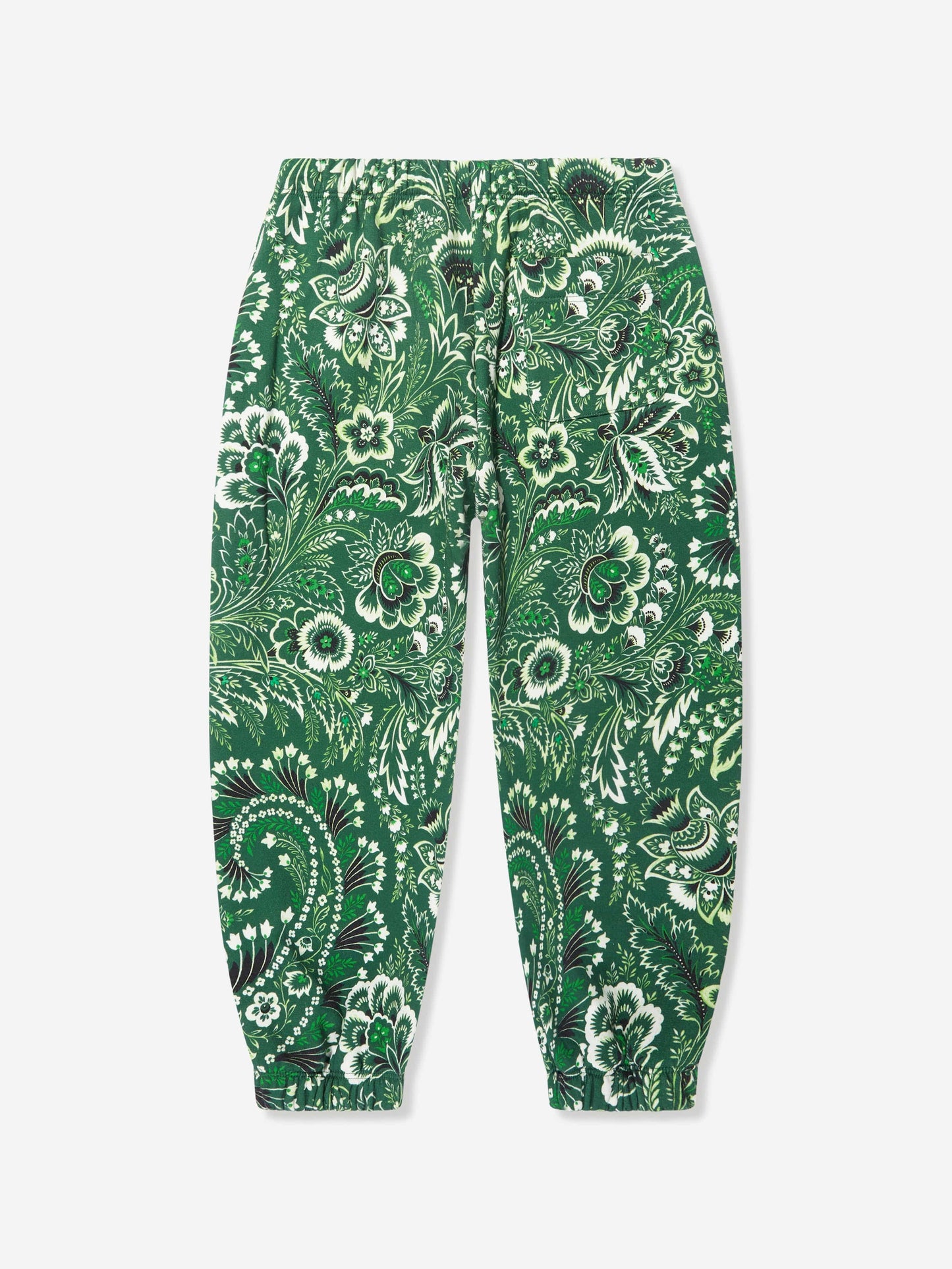 Etro Boys 绿色花卉佩斯利慢跑裤