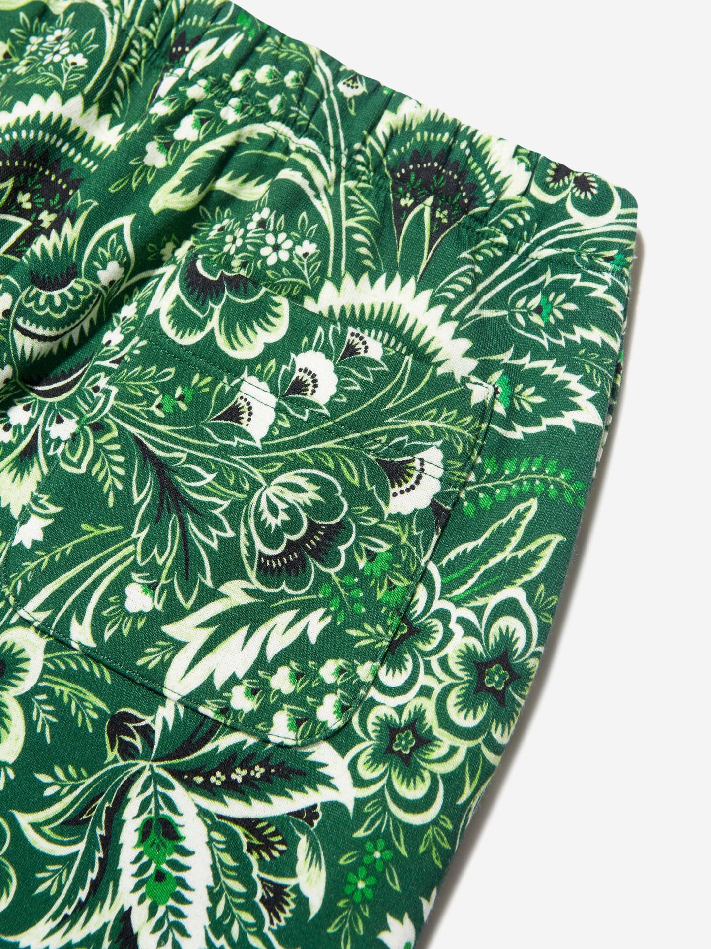 Etro Boys 绿色花卉佩斯利慢跑裤