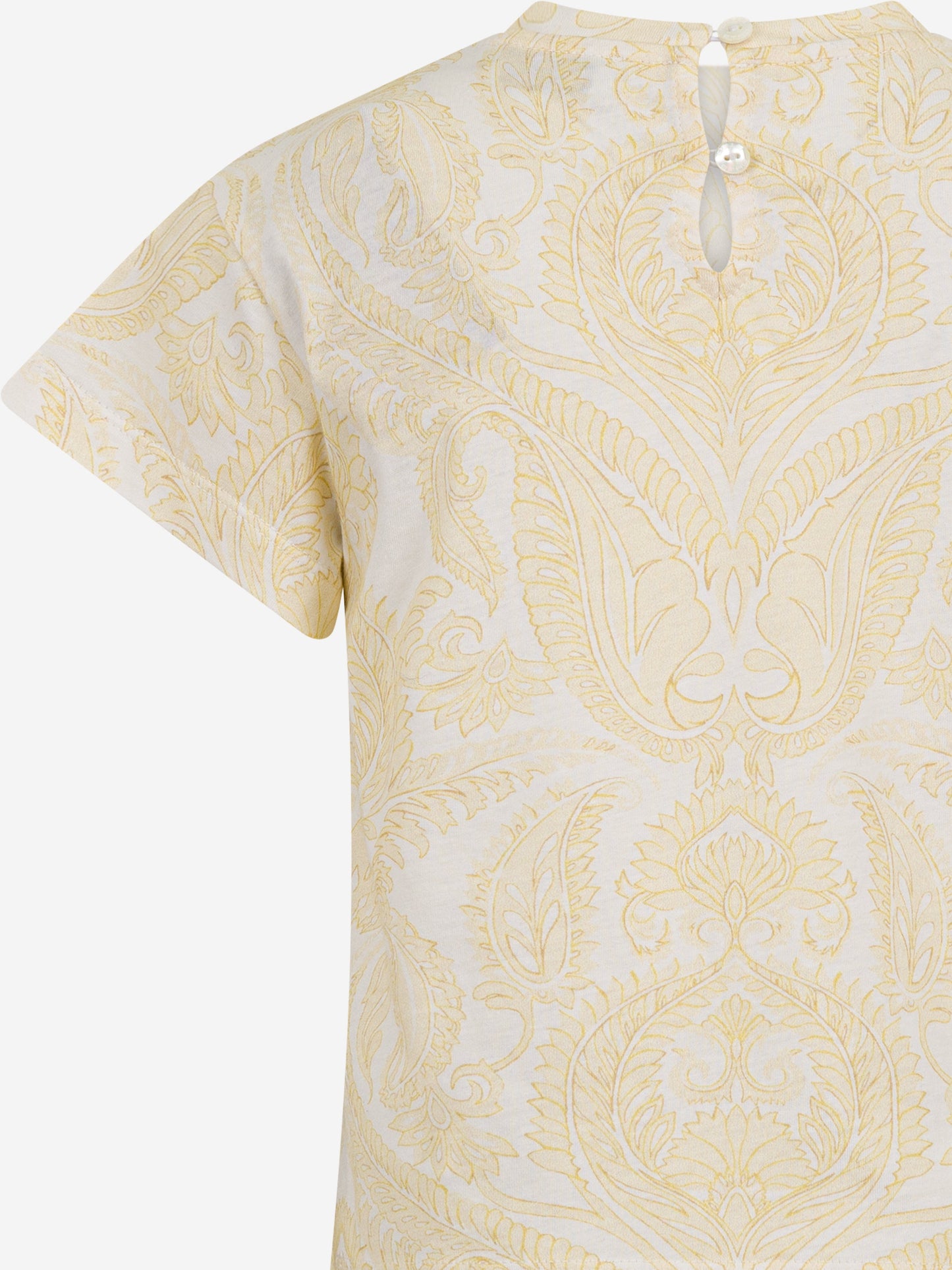 Girls Paisley Print Logo T-Shirt in Ivory