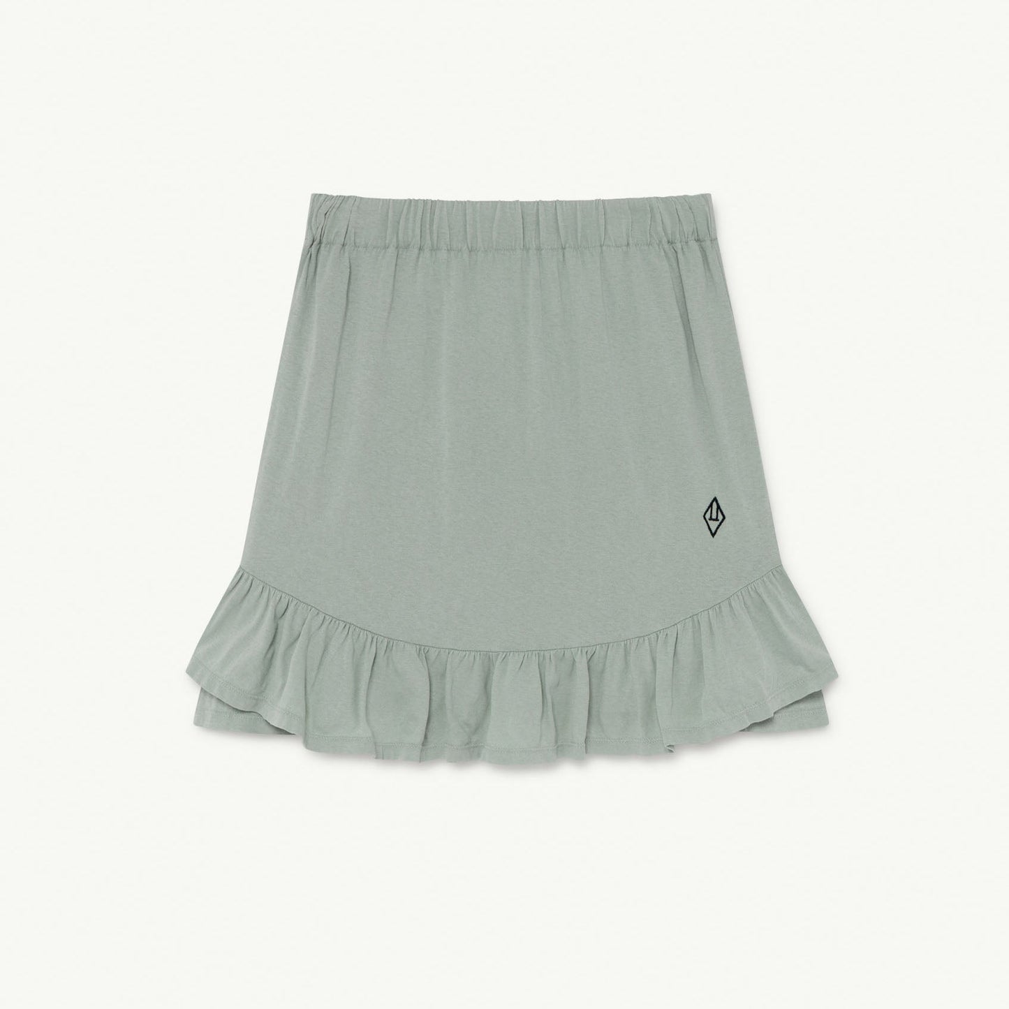 女童绿色Logo棉短裙