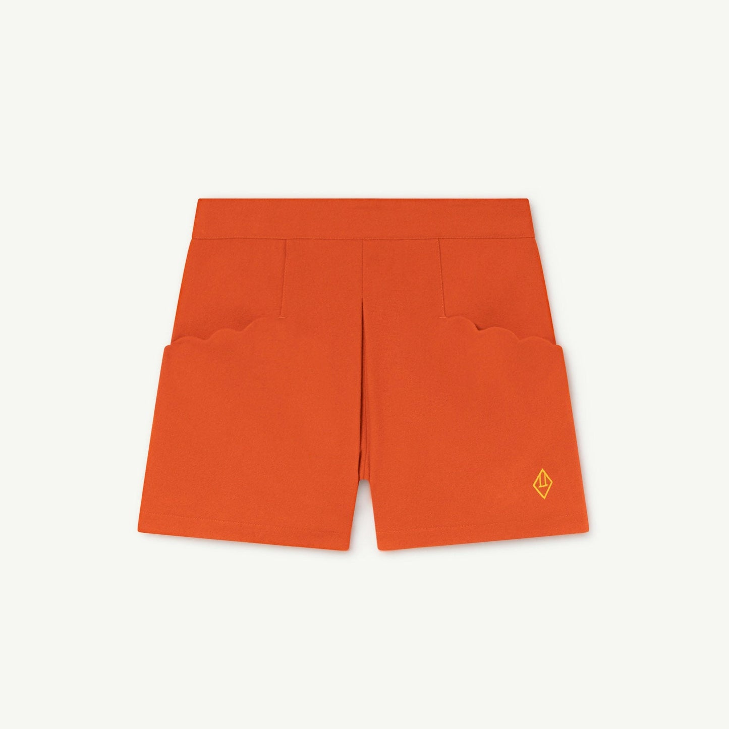 女童橙色Logo羊毛短裤