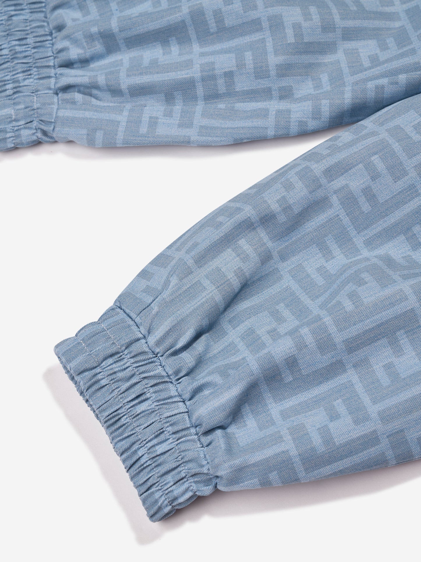男童蓝色 Chambray FF Logo 慢跑裤