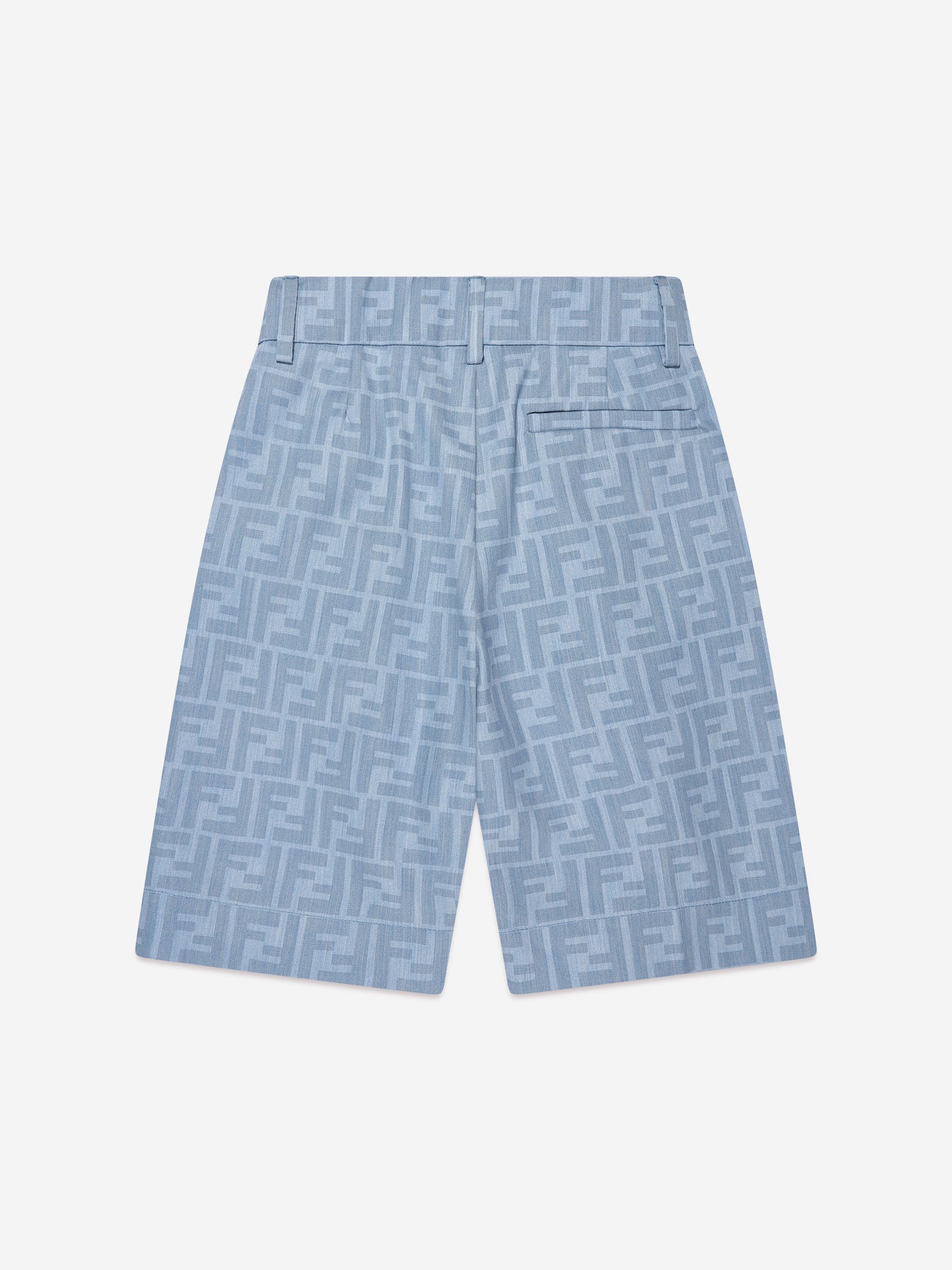 男童蓝色 Chambray FF Logo 短裤