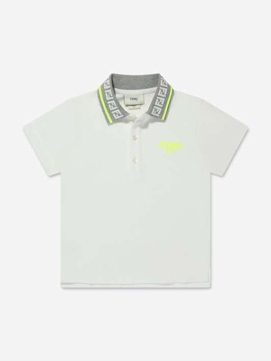 男童象牙色徽标 Polo 衫