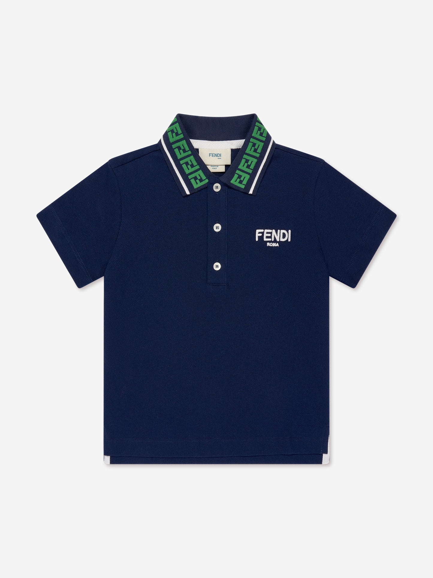 男童海军蓝 FF 徽标 Polo 衫