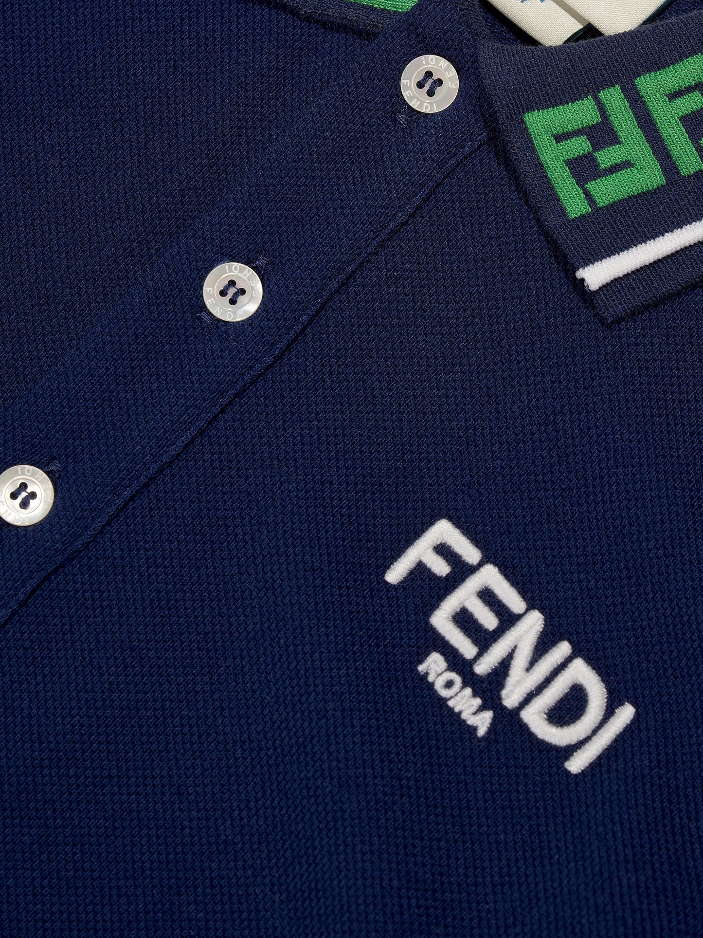 男童海军蓝 FF 徽标 Polo 衫