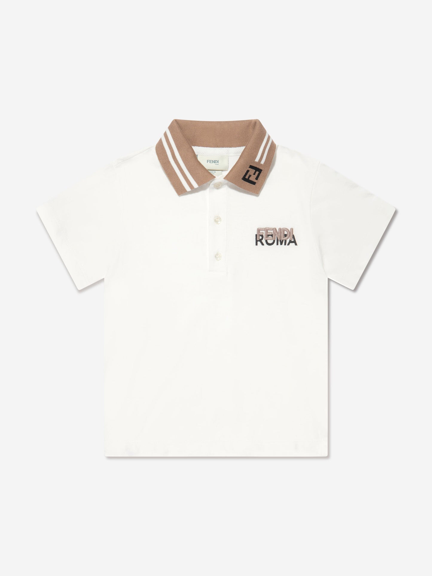 男童白色徽标 Polo 衫