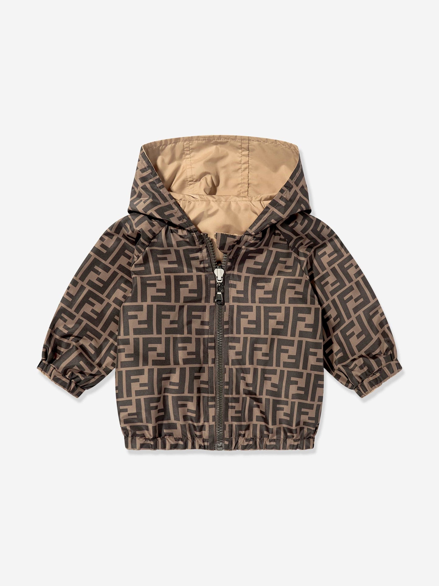 Fendi Baby K-Way Reversible Jacket in Beige