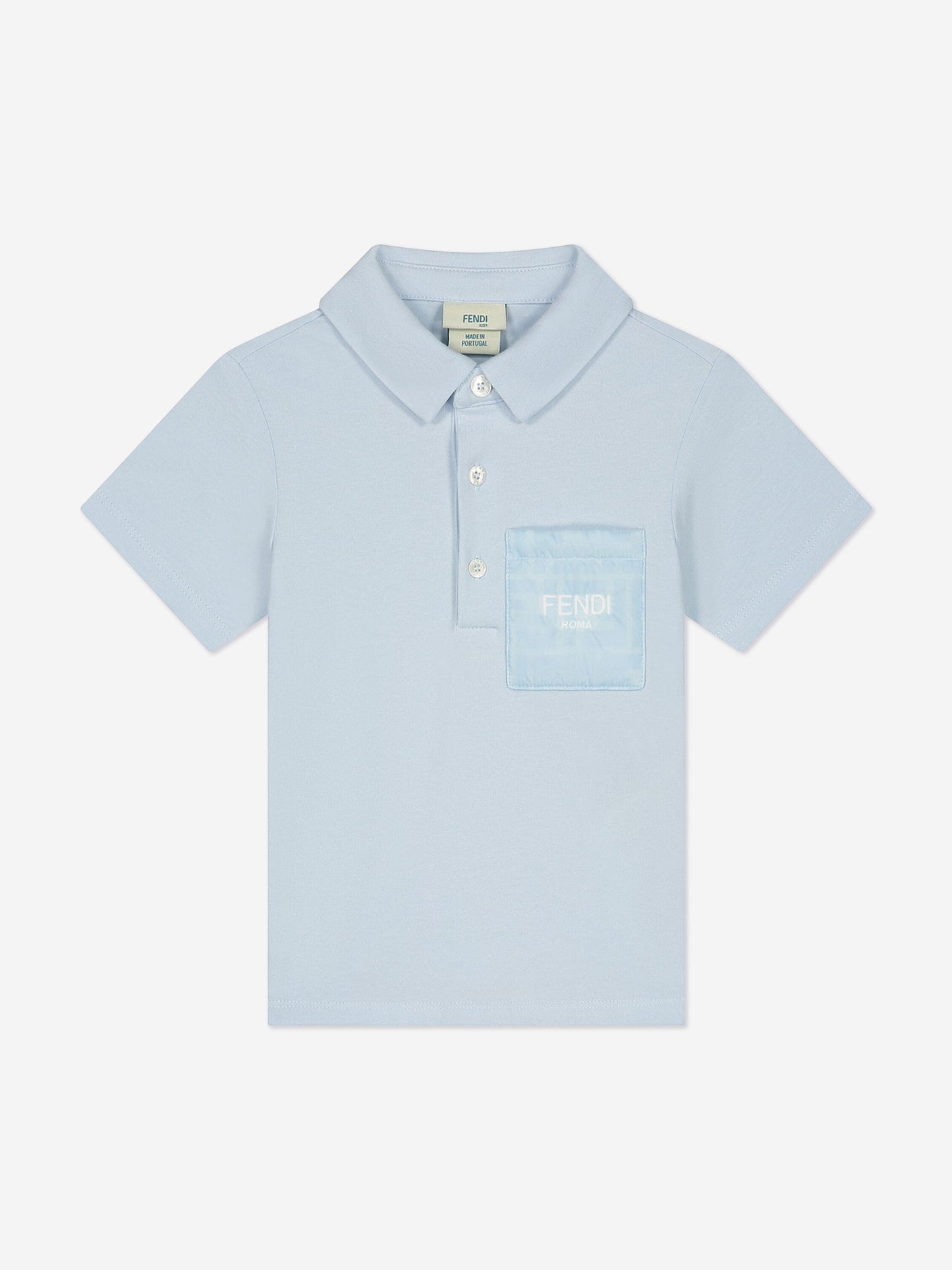Fendi 男婴蓝色徽标 Polo 衫