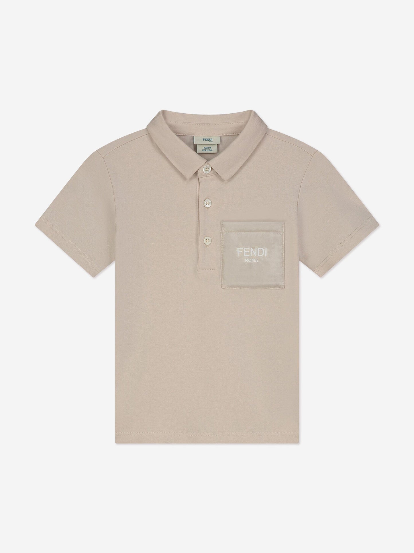 Fendi 男婴米色徽标 Polo 衫