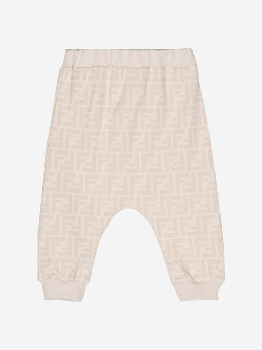 Fendi Baby FF Logo 慢跑裤(米色)